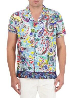 Robert Graham The Drake Colorful Paisley Button Down Shirt Men Size Large